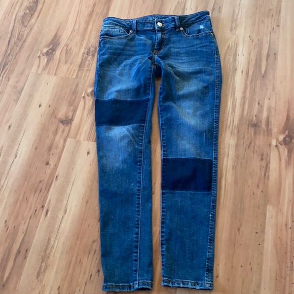 Zara Patchwork Skinny fit jeans. Distressed pocket , Size 6